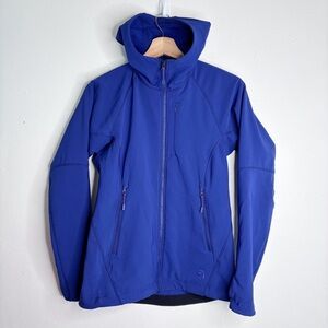 Mountain Hardwear Keele Hooded Soft Shell Jacket Blue Size XS